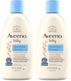 Aveeno Baby Cleansing Therapy Moisturizing Baby Body Wash with Natural Oatmeal & ProVitamin B5, Gentle Tear-Free Baby-Bath Wash for Sensitive & Eczema-Prone Skin, Hypoallergenic, 8 oz (Pack of 2)