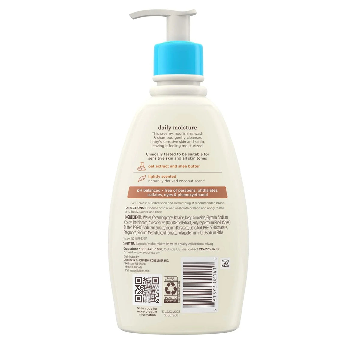 Aveeno Baby Daily Moisturizing Wash & Shampoo, Coconut Scent, 12 fl oz