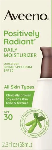 Aveeno Positively Radiant Daily Face Moisturizer SPF 30, 2.3 fl. oz