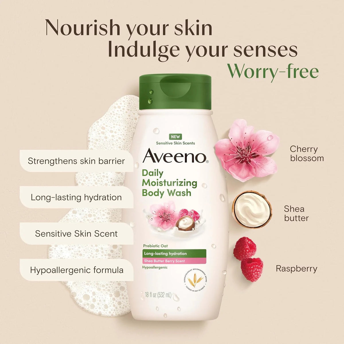 Aveeno Daily Moisturizing Body Wash, 12 Fl Oz