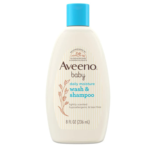 Aveeno Baby Daily Moisture Body Wash & Shampoo, Lightly Scented, 8 fl oz