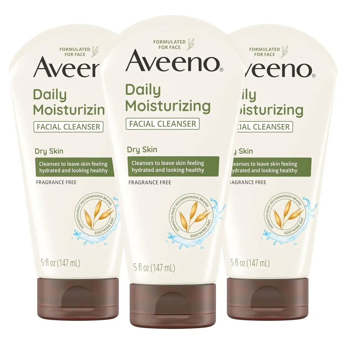 Aveeno Daily Moisturizing Facial Cleanser, 5 fl oz, 3 Pack