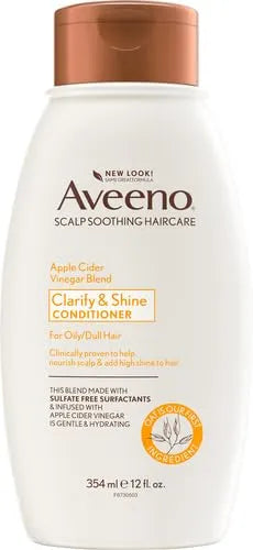 Aveeno Apple Cider Vinegar Clarifying Conditioner, 12 Fl Oz (Pack of 4)