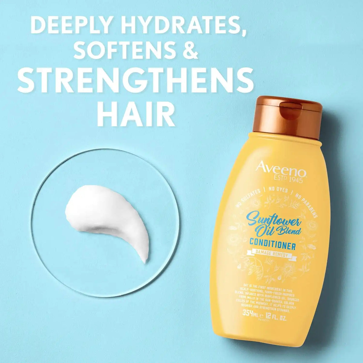 Sunflower Oil Blend Conditioner, for Dry Damaged Hair, Dye, Paraben & Sulfate Surfactants Free