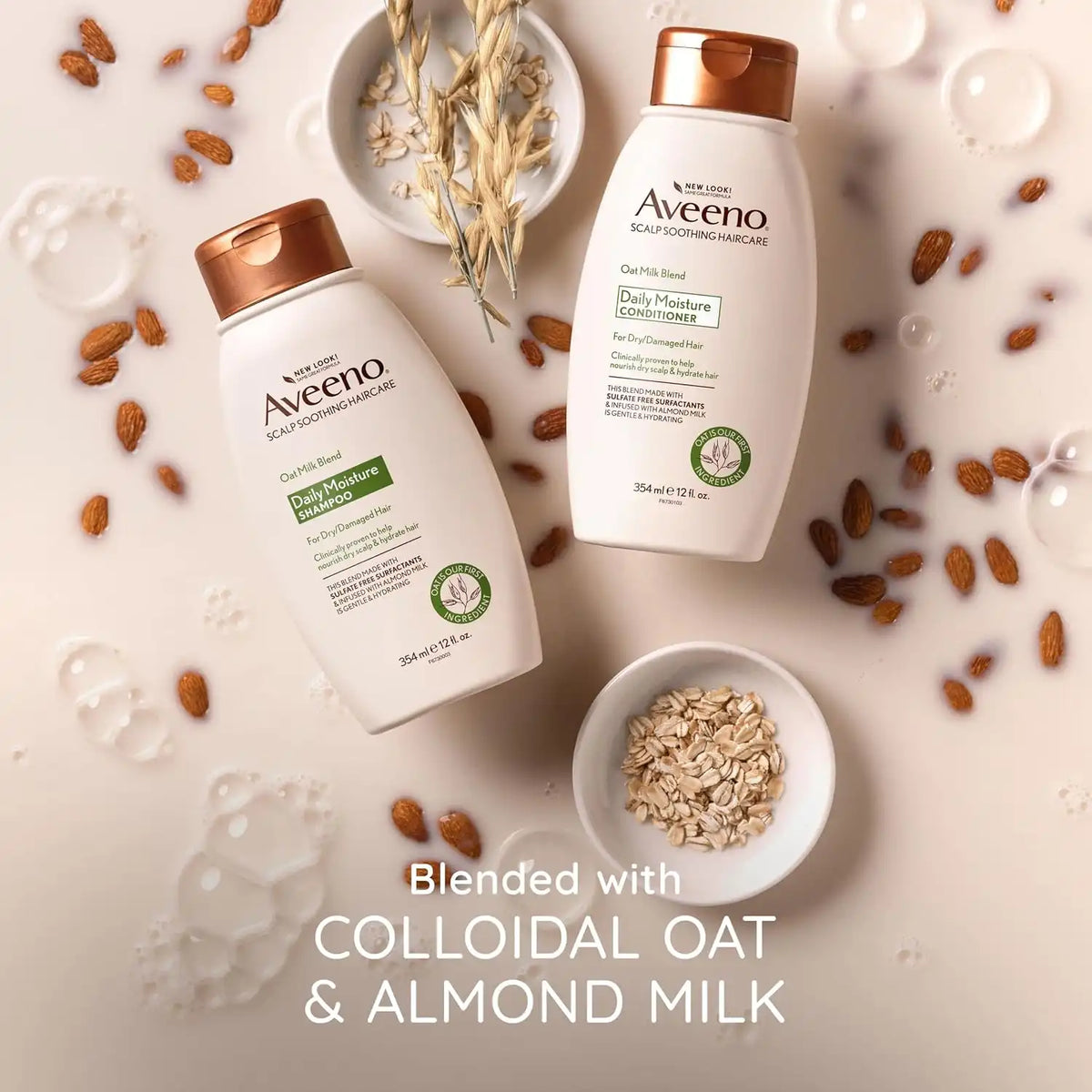 Aveeno Oat Milk Blend Moisturizing Conditioner, Ultra-Hydrating, for Dry, Damaged Hair, 12 fl oz