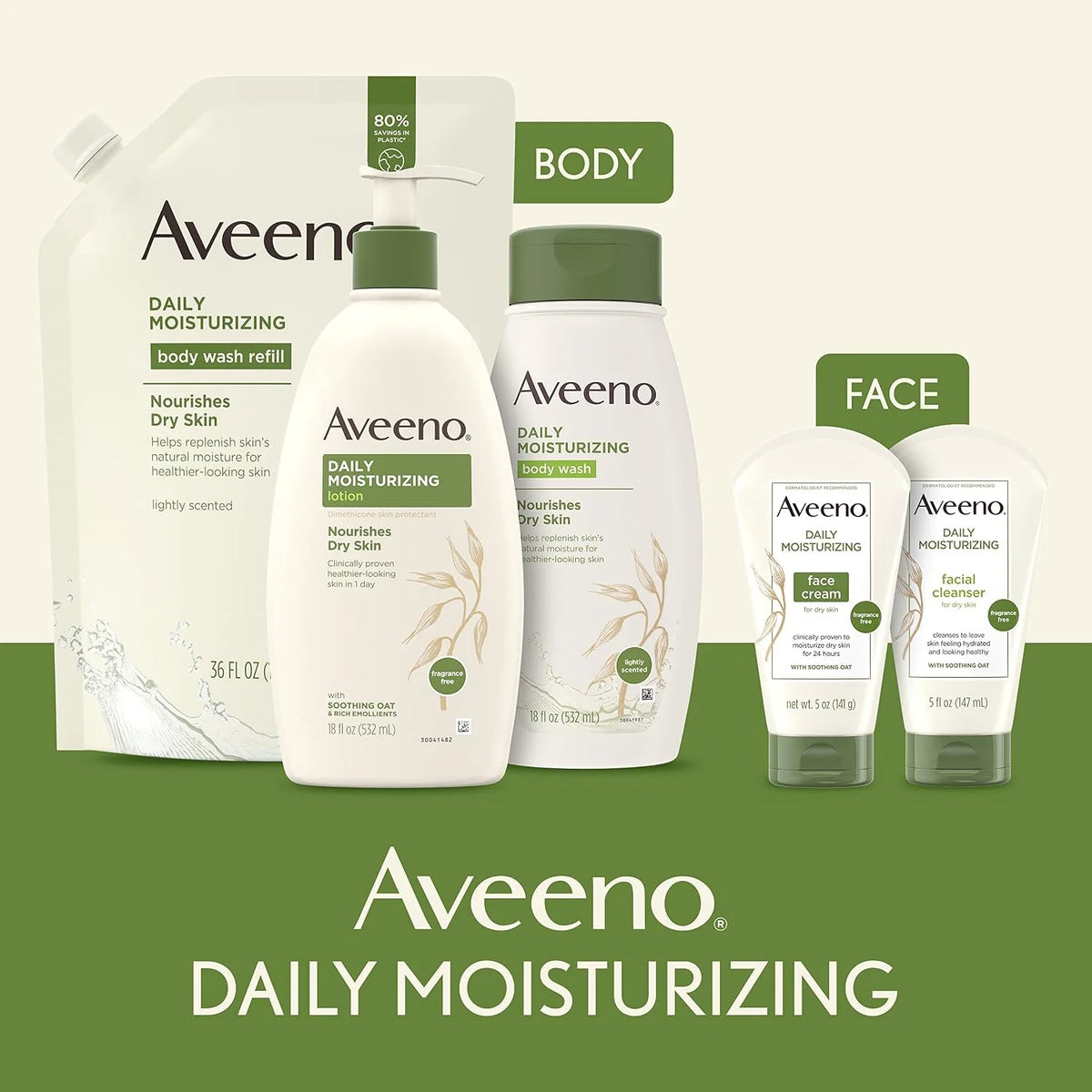 Aveeno Daily Moisturizing Body Lotion, Fragrance-Free, 2.5 fl. oz, 3 Pack