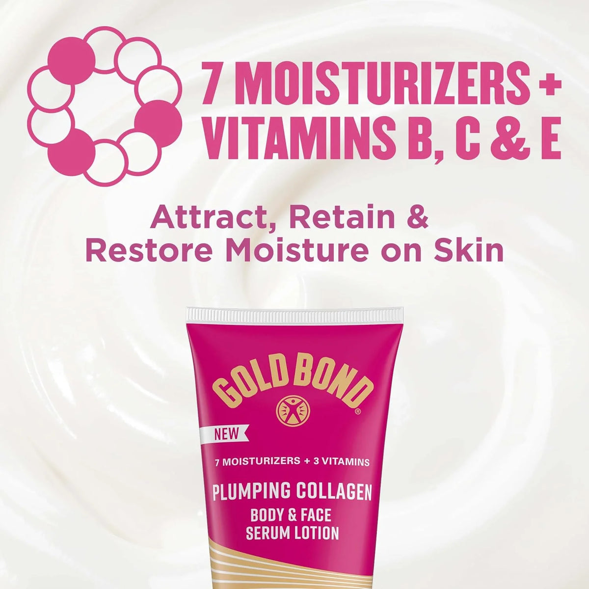 Gold Bond Plumping Collagen Body & Face Serum Lotion, Cherry Blossom Scent