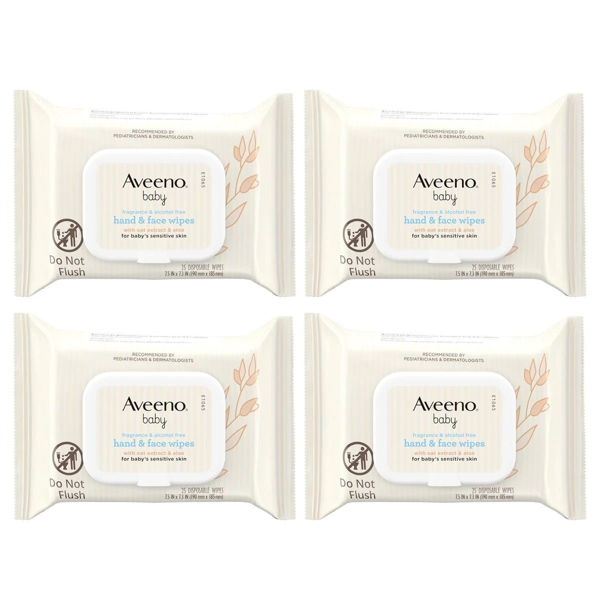 Aveeno Baby Hand & Face Wipes, Oat Extract & Aloe, Fragrance Free, 25 ct
