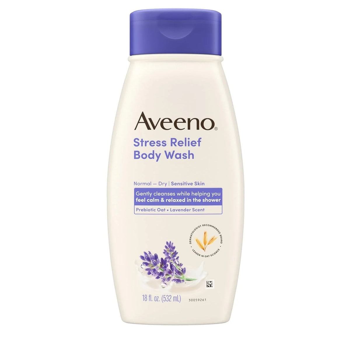 Aveeno Stress Relief Body Wash, Lavender Scent, 18 fl. oz