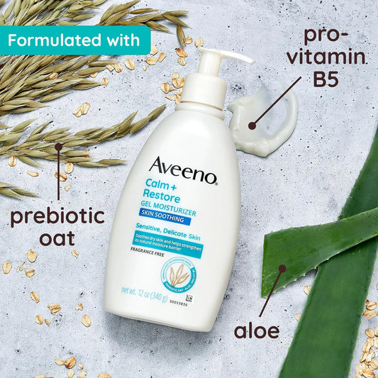 Aveeno Calm + Restore Body Moisturizer Gel, Fragrance Free, 12 oz