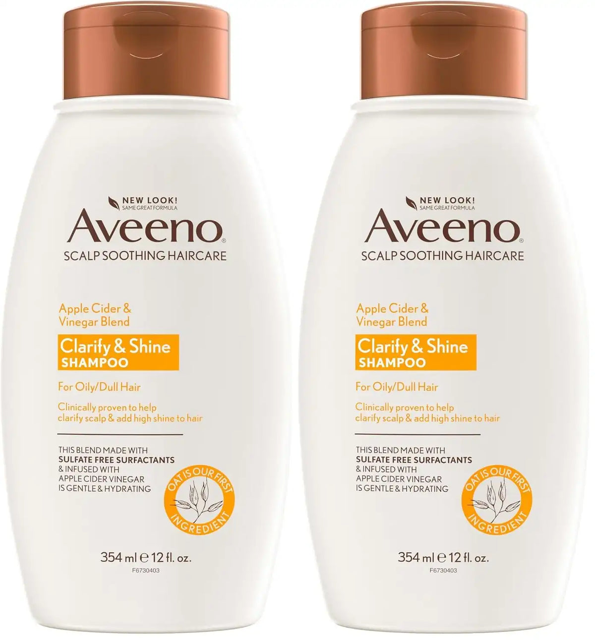Aveeno Shampoo, 12 Fl Oz, Pack of 2 | Scalp Soothing | Apple Cider Vinegar Blend