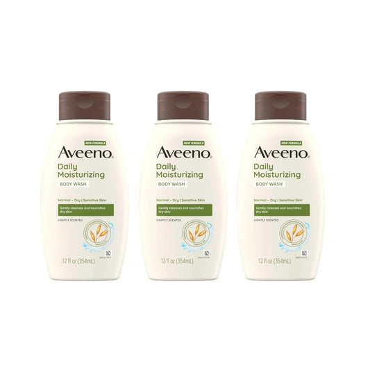 Aveeno Daily Moisturizing Body Wash, 12 Fl. Oz, Pack of 3