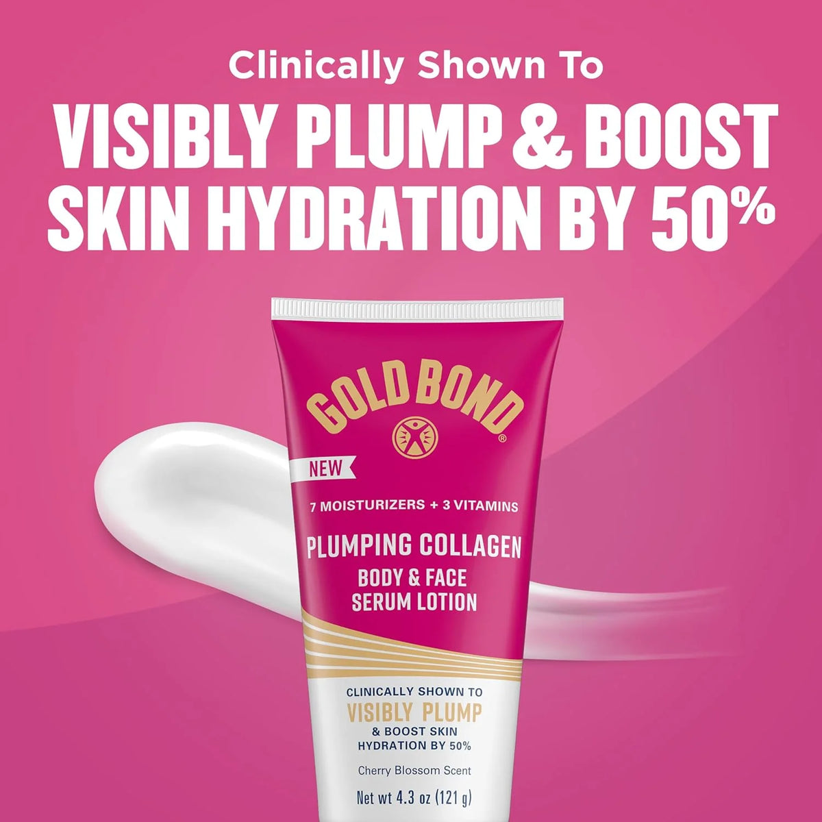 Gold Bond Plumping Collagen Body & Face Serum Lotion, Cherry Blossom Scent