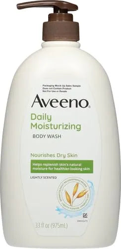 Aveeno Daily Moisturizing Body Wash for Normal to Dry Skin, Sensitive Formula with Prebiotic Oat, Gently Cleanses Dry Skin, Lightly Scented Body Wash for Women & Men,Value Size, 33 Fl Oz (Pack of 6)