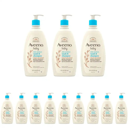 Aveeno Baby Gentle Body Wash & Shampoo, 18 Fl Oz (Pack of 12)