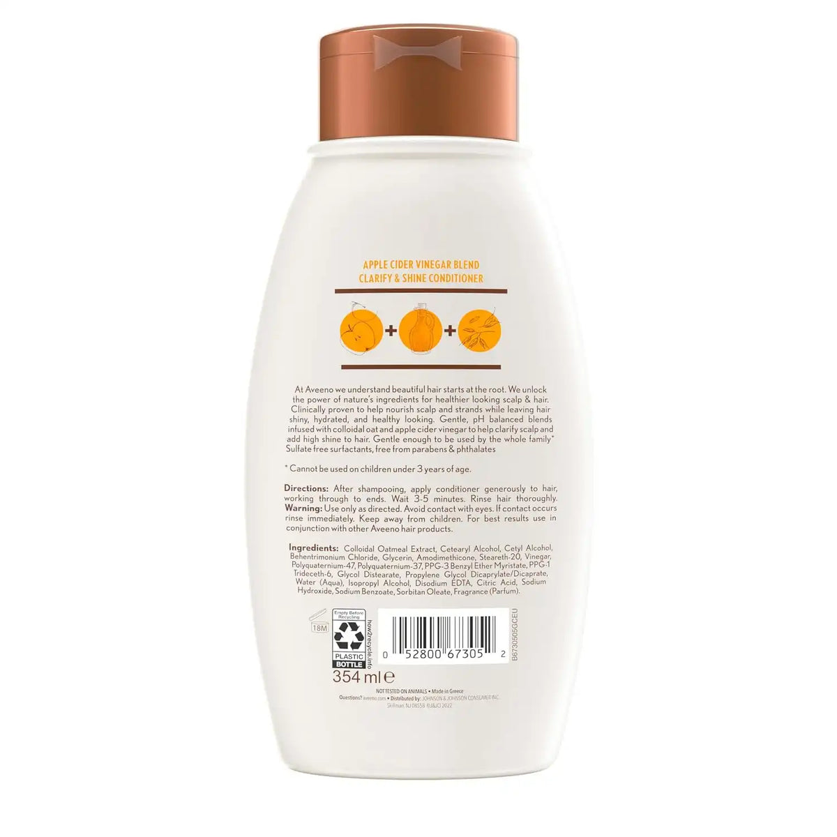 Aveeno Apple Cider Vinegar Clarifying Conditioner, 12 fl oz