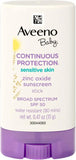 Aveeno Baby Continuous Protection Mineral Sunscreen Stick for Sensitive Skin w/Broad Spectrum SPF 50 Protection for Face&Body, Naturally Sourced 100% Zinc Oxide, Travel Size, 0.47 Ounce (Pack of 12)