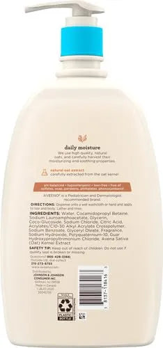 Aveeno Baby Daily Moisture Body Wash & Shampoo with Oat Extract, 33 Fl Oz (Pack of 6)