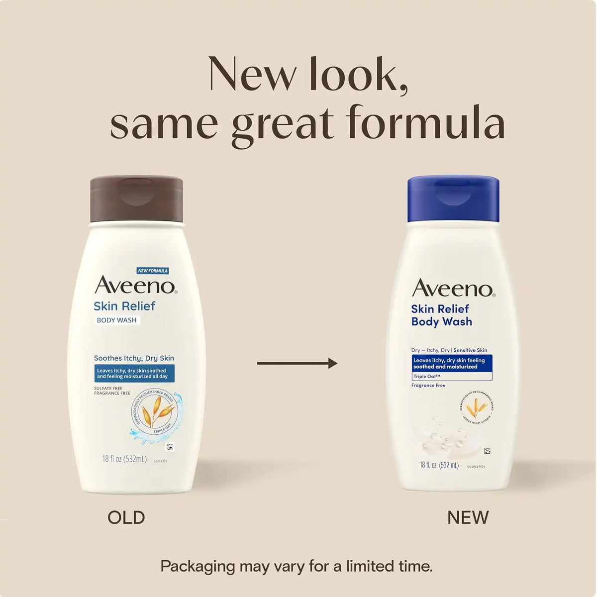 Aveeno Skin Relief Body Wash for Sensitive Skin, Fragrance-Free, 18 Fl Oz (Pack of 12)