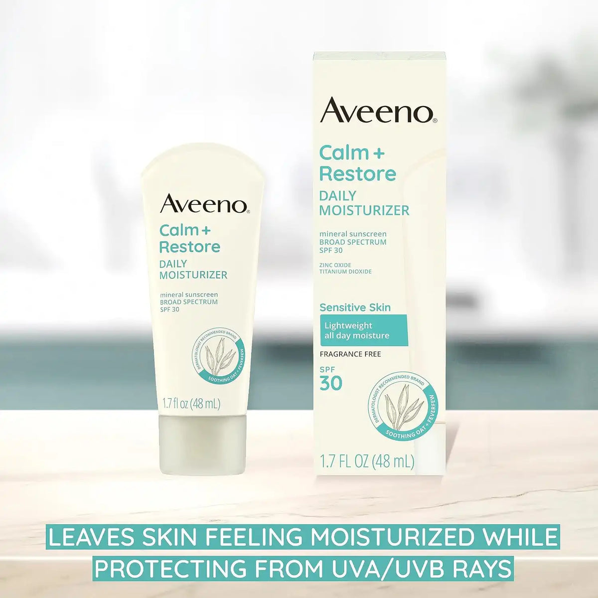 Aveeno Calm + Restore Daily Moisturizer Mineral Sunscreen, 1.7 fl. oz