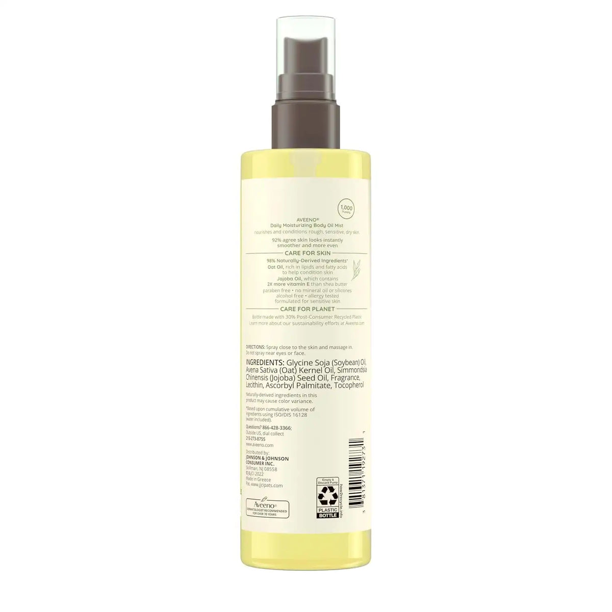Aveeno Daily Moisturizing Body Oil Mist, Twin Pack, 2 x 6.7 fl. oz