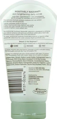 Aveeno Positively Radiant Skin Brightening Daily Face Wash Scrub, 5 Ounce (Pack of 12)