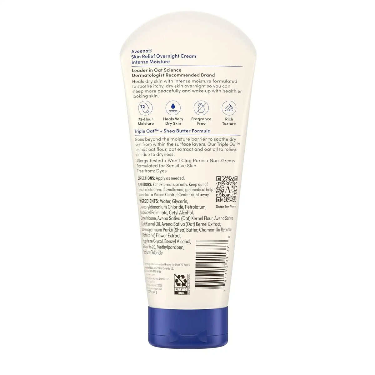 Aveeno Skin Relief Overnight Intense Moisture Cream, 7.3 oz, 3 Pack