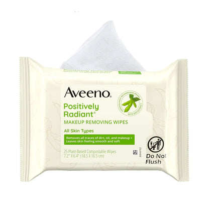 Aveeno Calm + Restore Unscented Makeup Remover Wipes, Fragrance-Free, 25 Ct