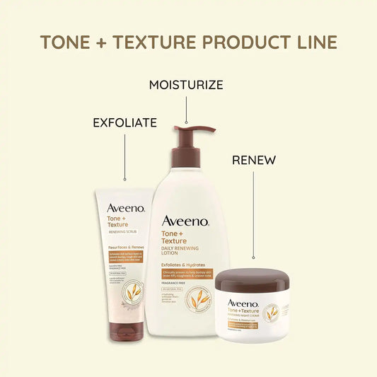 Aveeno Tone + Texture Renewing Body Night Cream, Fragrance Free, 8 oz