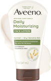 Aveeno Daily Moisturizing Face Lotion, Fragrance-Free, 5 Ounce (Pack of 12)