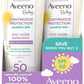 Aveeno Baby Continuous Protection Zinc Oxide Mineral Sunscreen Lotion for Sensitive Skin, Broad Spectrum SPF 50, Paraben- & Tear-Free, Sweat- & Water-Resistant, Travel-Size, 2 x 3 fl. oz