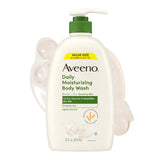 Aveeno Daily Moisturizing Body Wash for Normal to Dry Skin, Sensitive Formula with Prebiotic Oat, Gently Cleanses Dry Skin, Lightly Scented Body Wash for Women & Men,Value Size, 33 Fl Oz (Pack of 6)