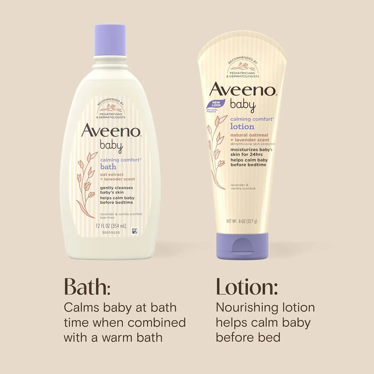 Aveeno Baby Calming Comfort Bath & Body Lotion Set, 2 Items