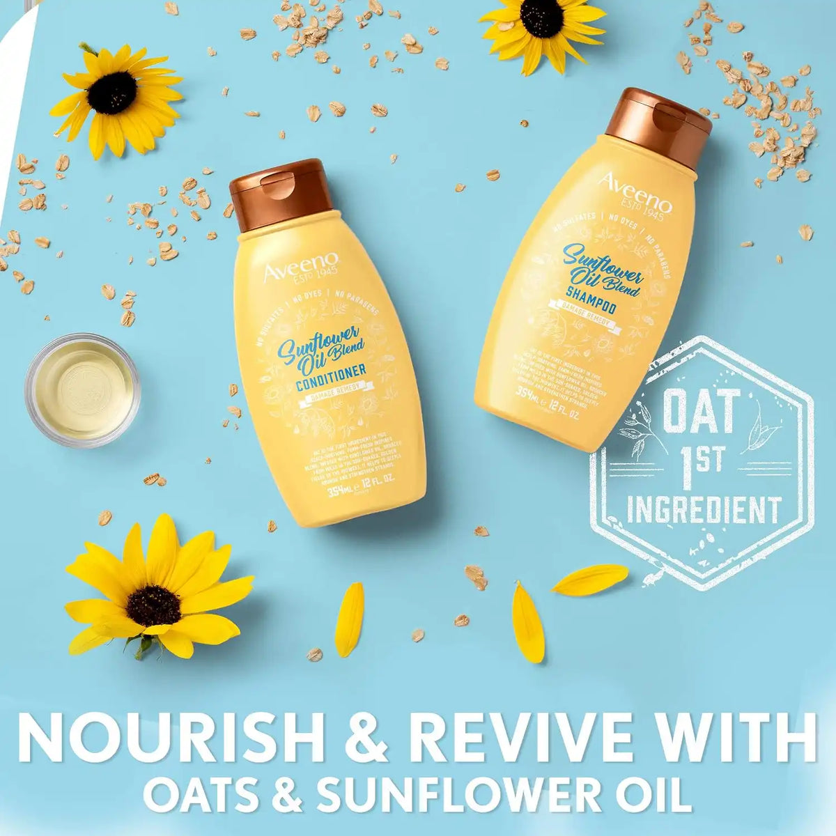 Sunflower Oil Blend Conditioner, for Dry Damaged Hair, Dye, Paraben & Sulfate Surfactants Free