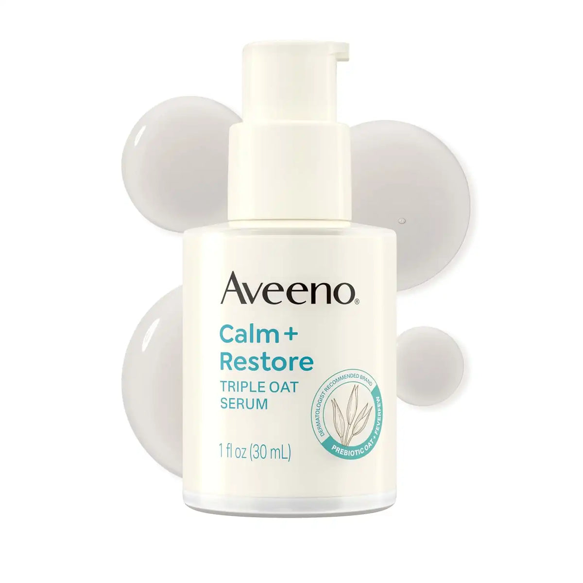 Aveeno Calm + Restore Oat Face Serum, Sensitive Skin Care, 1 Fl Oz (Pack of 12)