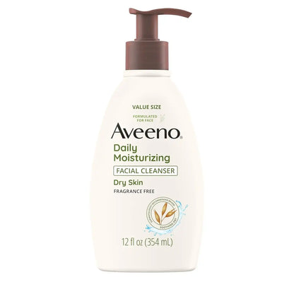 Aveeno Daily Moisturizing Facial Cleanser, Fragrance Free, 12 fl. oz