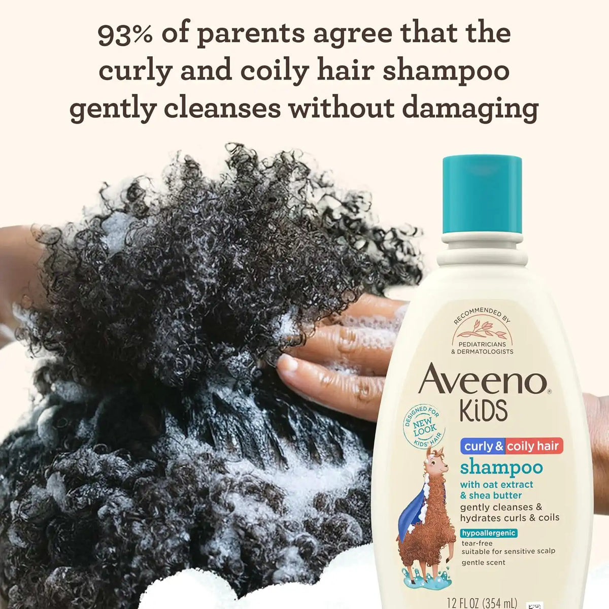 Aveeno Kids Curly & Coily Hair Shampoo, 12 fl. oz
