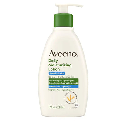 Aveeno Sheer Hydration Daily Moisturizing Lotion, Fragrance-Free, 12 fl. oz