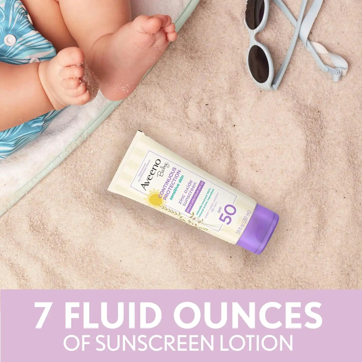 Aveeno Baby Continuous Protection Mineral Sunscreen Lotion SPF 50, 7 fl oz