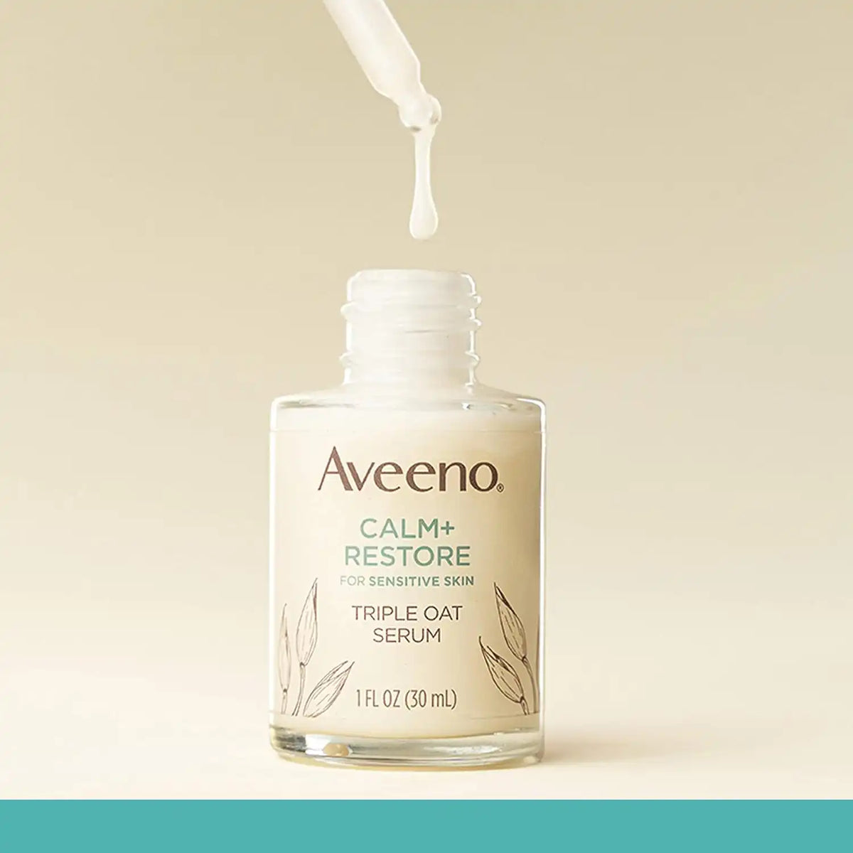Aveeno Calm + Restore Nourishing Oat Cleanser 7.8oz with Restore Triple Oat Serum 1oz and Restore Oat Gel Moisturizer 1.7oz