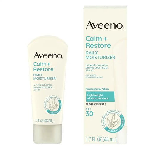 Aveeno Calm + Restore Daily Moisturizer Mineral Sunscreen, 1.7 fl. oz
