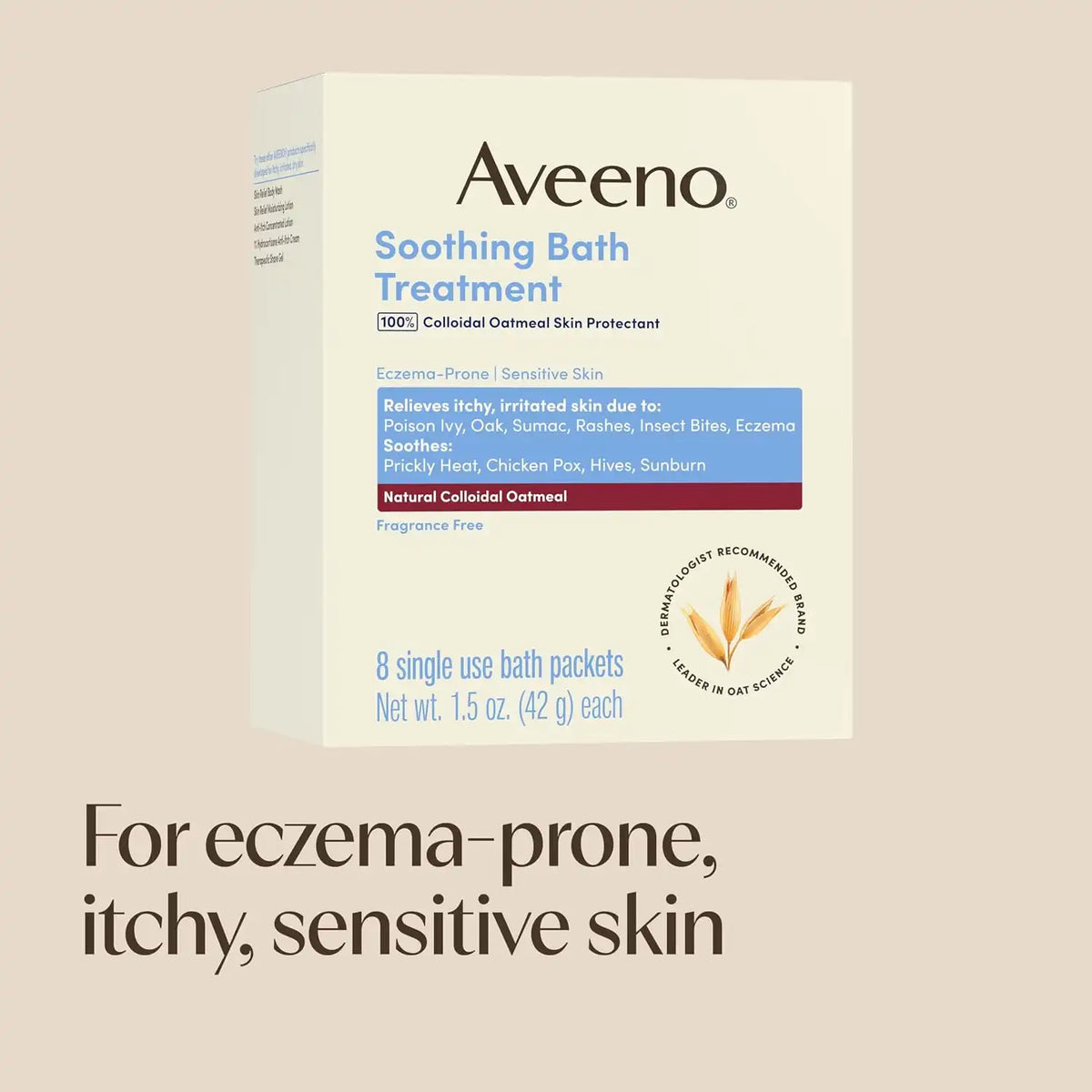 Aveeno Soothing Bath Treatment, Fragrance-Free, 8 Ct
