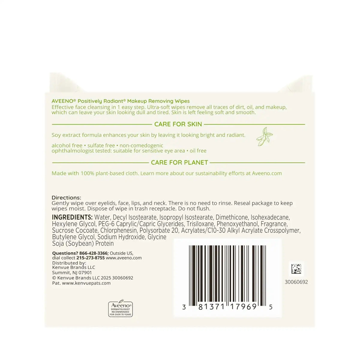 Aveeno Positively Radiant Makeup Remover Wipes, Twin Pack, 2 x 25 Ct