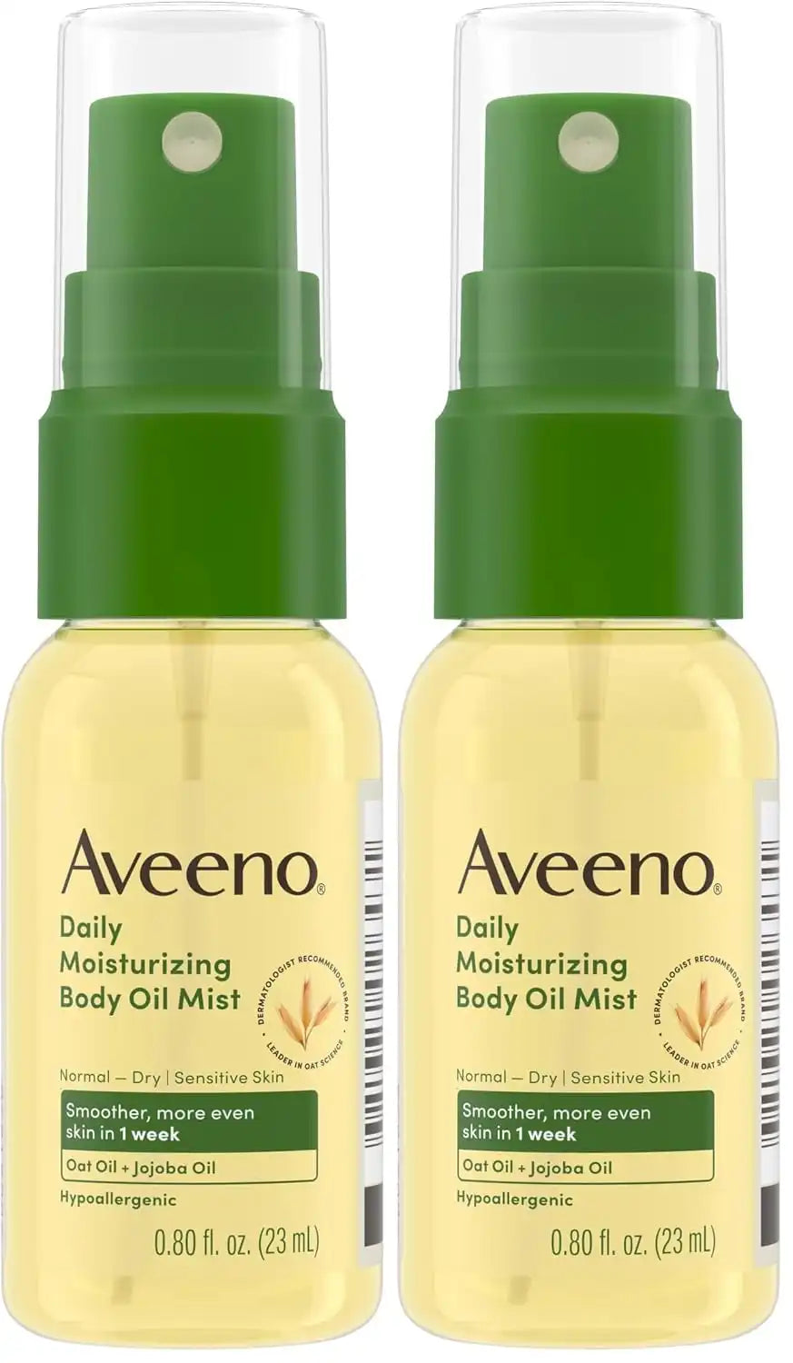 Aveeno Daily Moisturizing Body Oil Mist, Oat Oil & Jojoba Oil, 0.8 fl. oz (Pack of 2)