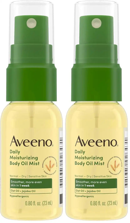 Aveeno Daily Moisturizing Body Oil Mist, Oat Oil & Jojoba Oil, 0.8 fl. oz (Pack of 2)