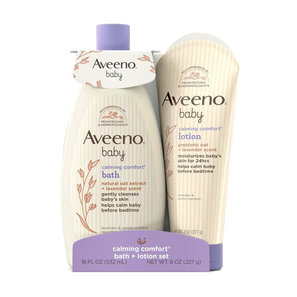 Aveeno Baby Calming Comfort Bath & Body Lotion Set, 2 Items, 1 Count (Pack of 12)
