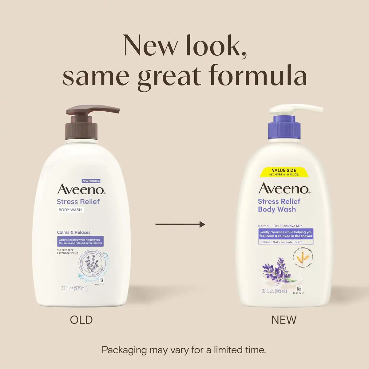 Aveeno Stress Relief Moisturizing Body Lotion, Lavender Scent, 33 Fl Oz (Pack of 6)