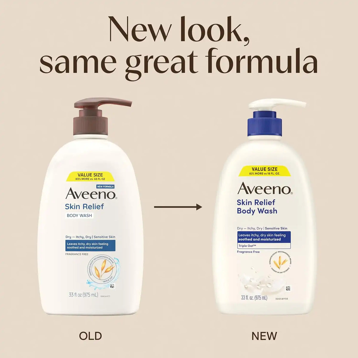 Aveeno Skin Relief Body Wash, Fragrance-Free, 33 fl. oz